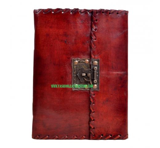 Genuine Handmade Simple Leather Journal Antique Lock Diary